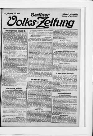 Berliner Volkszeitung vom 24.08.1909