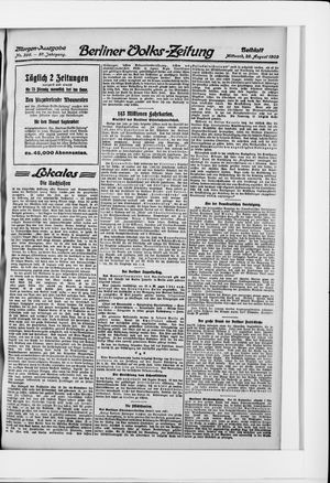 Berliner Volkszeitung vom 25.08.1909