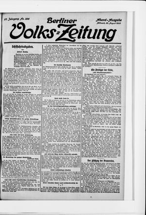 Berliner Volkszeitung vom 25.08.1909