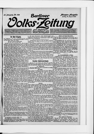 Berliner Volkszeitung vom 27.08.1909