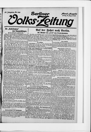 Berliner Volkszeitung vom 27.08.1909