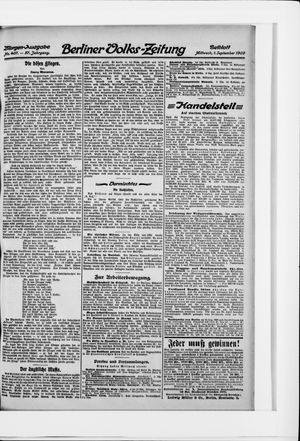 Berliner Volkszeitung vom 01.09.1909