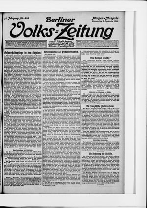 Berliner Volkszeitung vom 02.09.1909