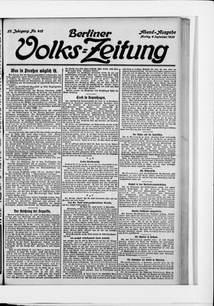 Berliner Volkszeitung vom 06.09.1909