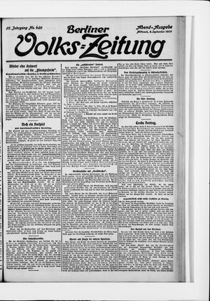 Berliner Volkszeitung vom 08.09.1909