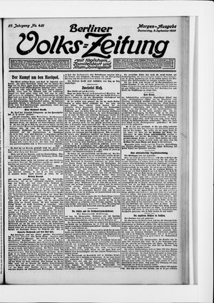 Berliner Volkszeitung vom 09.09.1909