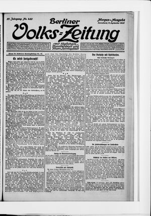 Berliner Volkszeitung vom 11.09.1909