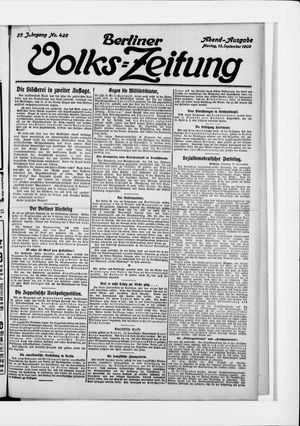 Berliner Volkszeitung vom 13.09.1909