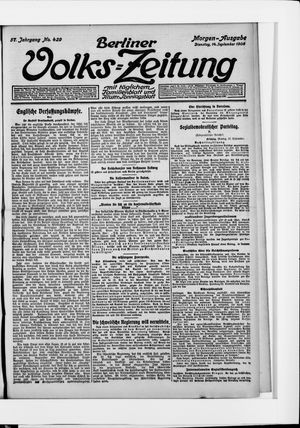 Berliner Volkszeitung vom 14.09.1909