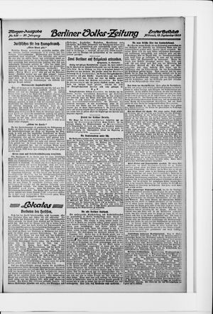 Berliner Volkszeitung on Sep 15, 1909