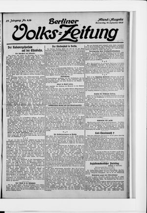 Berliner Volkszeitung vom 16.09.1909