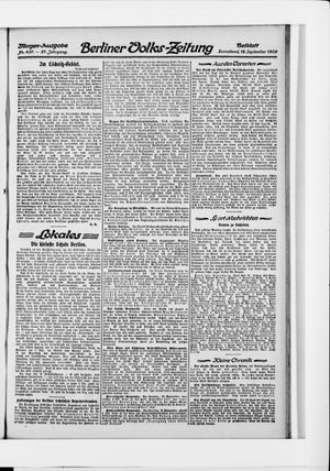 Berliner Volkszeitung vom 18.09.1909