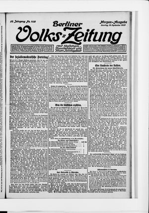 Berliner Volkszeitung vom 19.09.1909