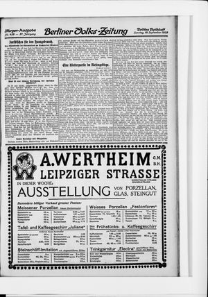 Berliner Volkszeitung vom 19.09.1909