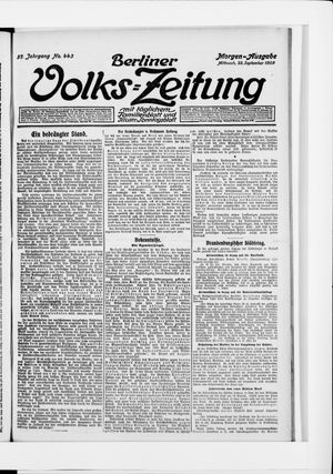 Berliner Volkszeitung vom 22.09.1909