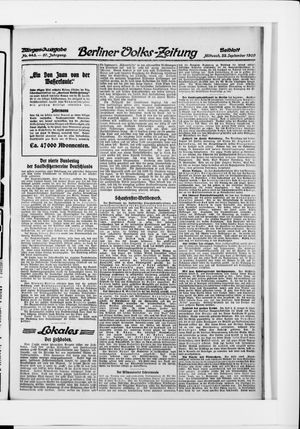Berliner Volkszeitung vom 22.09.1909