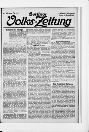 Berliner Volkszeitung vom 24.09.1909