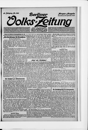 Berliner Volkszeitung vom 25.09.1909