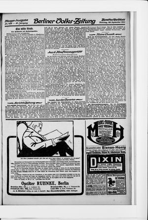 Berliner Volkszeitung vom 28.09.1909