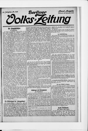 Berliner Volkszeitung vom 29.09.1909