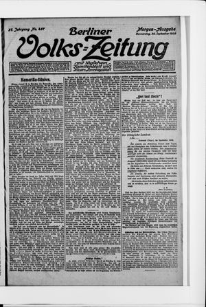 Berliner Volkszeitung vom 30.09.1909