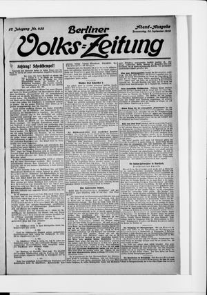 Berliner Volkszeitung vom 30.09.1909
