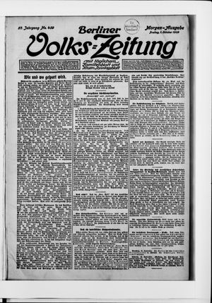 Berliner Volkszeitung vom 01.10.1909