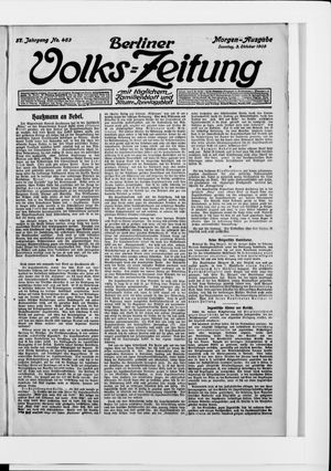 Berliner Volkszeitung vom 03.10.1909