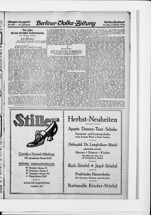 Berliner Volkszeitung vom 03.10.1909