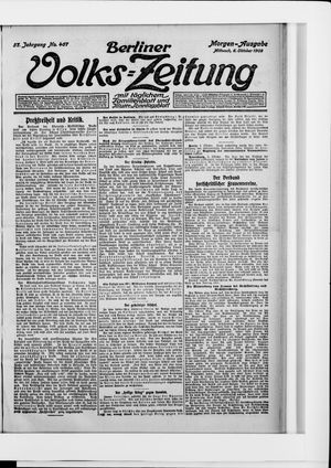 Berliner Volkszeitung vom 06.10.1909