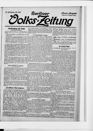 Berliner Volkszeitung on Oct 6, 1909