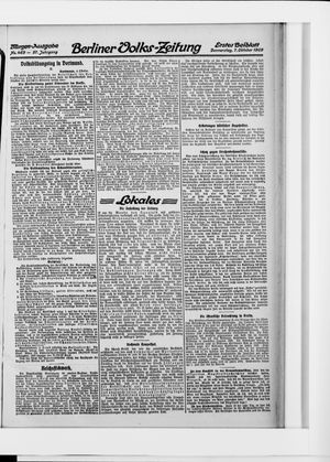 Berliner Volkszeitung vom 07.10.1909