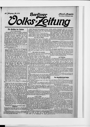 Berliner Volkszeitung vom 09.10.1909