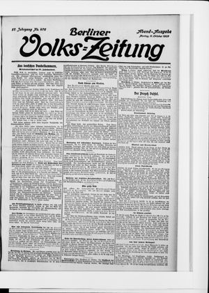 Berliner Volkszeitung vom 11.10.1909