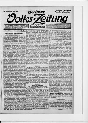 Berliner Volkszeitung vom 16.10.1909