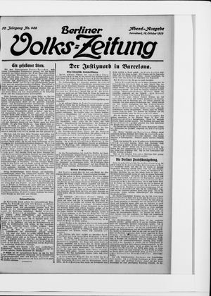 Berliner Volkszeitung vom 16.10.1909