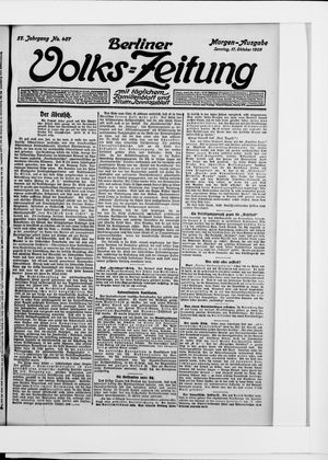 Berliner Volkszeitung vom 17.10.1909