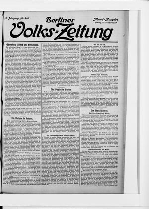 Berliner Volkszeitung vom 22.10.1909