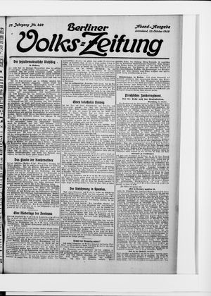Berliner Volkszeitung vom 23.10.1909