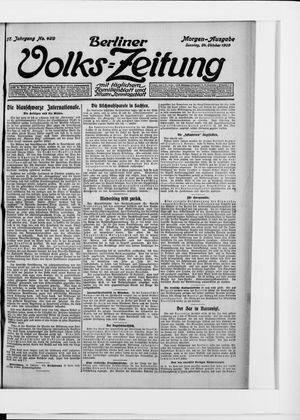 Berliner Volkszeitung vom 24.10.1909