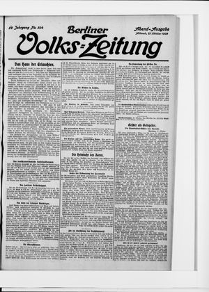 Berliner Volkszeitung vom 27.10.1909