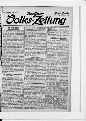 Berliner Volkszeitung vom 28.10.1909