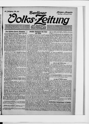 Berliner Volkszeitung vom 02.11.1909
