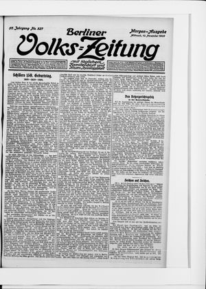 Berliner Volkszeitung vom 10.11.1909
