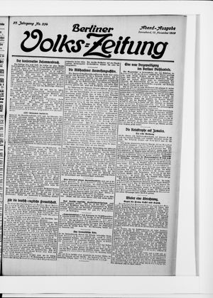 Berliner Volkszeitung vom 13.11.1909
