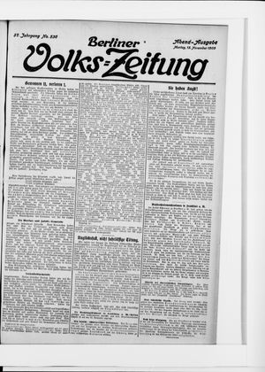 Berliner Volkszeitung vom 15.11.1909