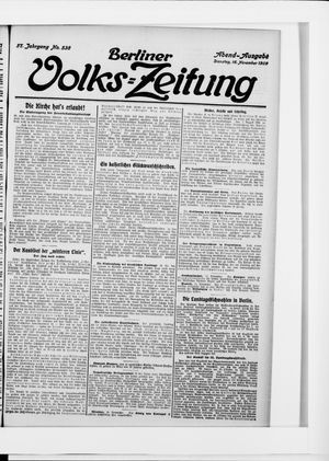 Berliner Volkszeitung vom 16.11.1909