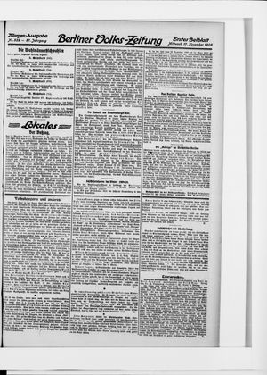 Berliner Volkszeitung vom 17.11.1909