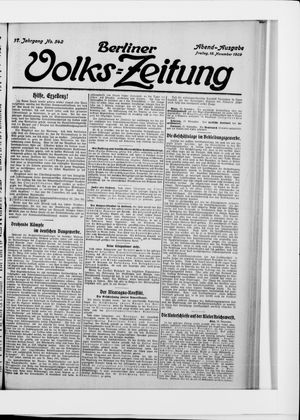 Berliner Volkszeitung vom 19.11.1909