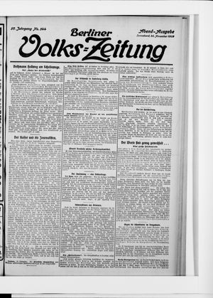 Berliner Volkszeitung vom 20.11.1909